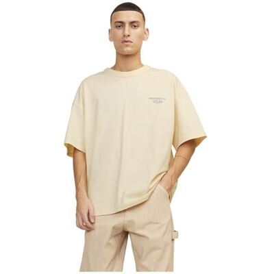 JACK & JONES JORSANTORINI Graphic Tee SS Crew Neck, Buttercreme, XS JACK & JONES JORSANTORINI Graphic Tee SS Crew Neck, Buttercreme, XS