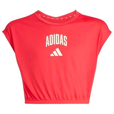 adidas Dziewczynki SEASONALS COLLEGIATE TYPOGRAPHY T-SHIRT, pure ruby/off white, 13-14 Years adidas Dziewczynki SEASONALS COLLEGIATE TYPOGRAPHY T-SHIRT, pure ruby/off white, 13-14 Years