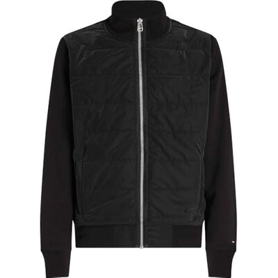 Tommy Hilfiger Herr MIX MEDIA ZIP THRU STAND CLR MW0MW35543, blixtlås genom tröja, svart, XXXL, svart (svart), 3XL stor Tommy Hilfiger Herr MIX MEDIA ZIP THRU STAND CLR MW0MW35543, blixtlås genom tröja, svart, XXXL, svart (svart), 3XL stor