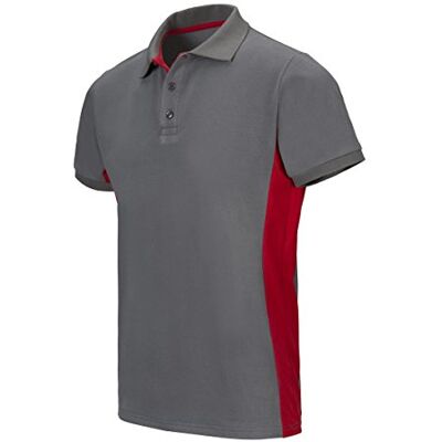 VELILLA Tvåfärgad kortärmad polotröja grå och röd färg storlek 3XL, grått och rött, 3XL VELILLA Tvåfärgad kortärmad polotröja grå och röd färg storlek 3XL, grått och rött, 3XL