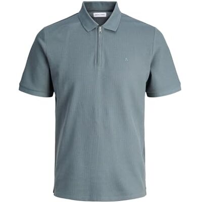 JACK & JONES Jjeaustin Zip Polo Ss Noos, Stormigt väder, L JACK & JONES Jjeaustin Zip Polo Ss Noos, Stormigt väder, L