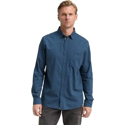 TOM TAILOR herrskjorta, 38468 – Teal Navy horisontell struktur, M TOM TAILOR herrskjorta, 38468 – Teal Navy horisontell struktur, M