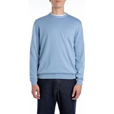 Replay herr regular fit bomullströja, 388 stålblå, L Replay herr regular fit bomullströja, 388 stålblå, L
