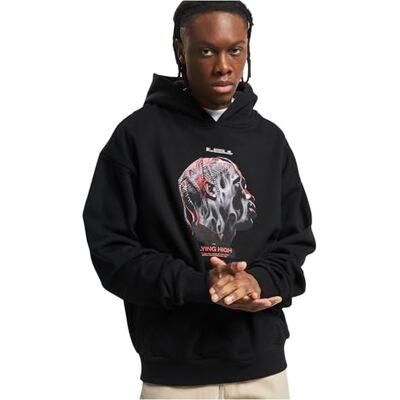 Tee Huvtröja för män, Flying High Heavy Oversize Hoody Black L, svart, L Tee Huvtröja för män, Flying High Heavy Oversize Hoody Black L, svart, L