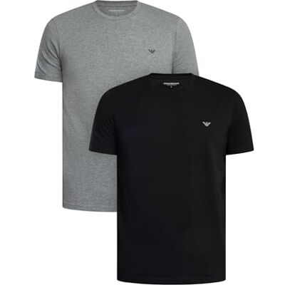 Giorgio Armani Man's Endurance 2-pack rund hals t-shirt svart XXL normal passform, Svart, XXL Giorgio Armani Man's Endurance 2-pack rund hals t-shirt svart XXL normal passform, Svart, XXL
