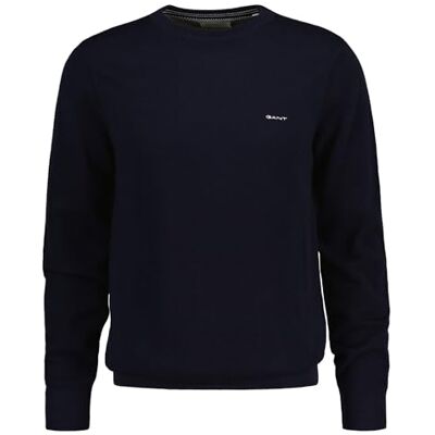 GANT Bomull Piqué A C Tröja för Män, Kvällsblå, XL GANT Bomull Piqué A C Tröja för Män, Kvällsblå, XL