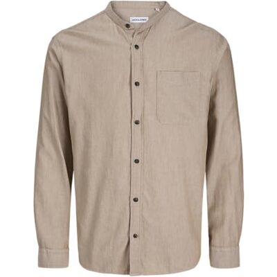 JACK & JONES Jjeband Melange Shirt L/S Sn, Havregryn, M JACK & JONES Jjeband Melange Shirt L/S Sn, Havregryn, M