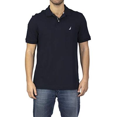 Nautica Klassisk kortärmad enfärgad prestandapikétröja för herr, Marinblått Xsp, S Nautica Klassisk kortärmad enfärgad prestandapikétröja för herr, Marinblått Xsp, S