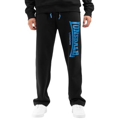 Lonsdale Joggingbyxor för män, normal passform HERDLEY svart/blå M Lonsdale Joggingbyxor för män, normal passform HERDLEY svart/blå M