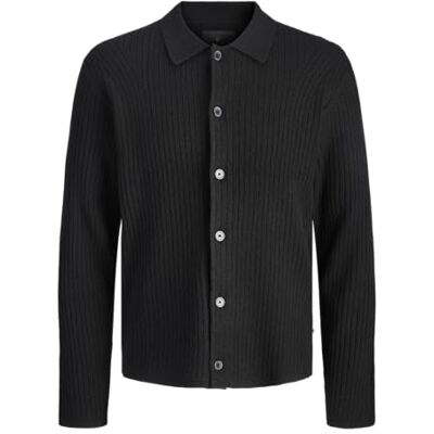 JACK & JONES Jprblaisac stickad pikétröja, svart, XXL JACK & JONES Jprblaisac stickad pikétröja, svart, XXL