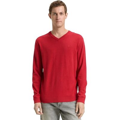 TOM TAILOR herrtröja, 13686 – Salsa Red Non-solid, M TOM TAILOR herrtröja, 13686 – Salsa Red Non-solid, M
