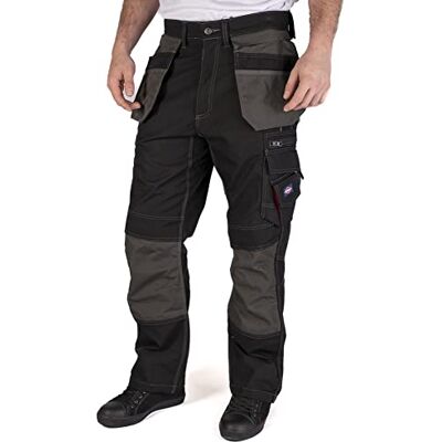 Lee Cooper LCPNT224 herr kontrast multi- och hölsterficka knädyna arbete säkerhet lastbyxor byxor, svart/grå, 40 W/33 L Lee Cooper LCPNT224 herr kontrast multi- och hölsterficka knädyna arbete säkerhet lastbyxor byxor, svart/grå, 40 W/33 L