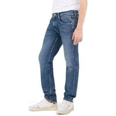Replay Slim fit Jeans Anbass originalkollektion, 009 medium blå, 33W x 32L Replay Slim fit Jeans Anbass originalkollektion, 009 medium blå, 33W x 32L