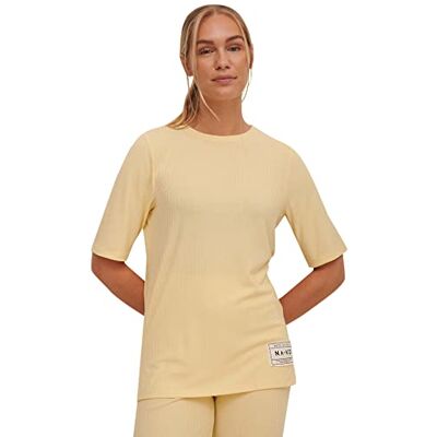 NA-KD damtröja med ribbad ribbad t-shirt, Fransk vanilj, XXS NA-KD damtröja med ribbad ribbad t-shirt, Fransk vanilj, XXS