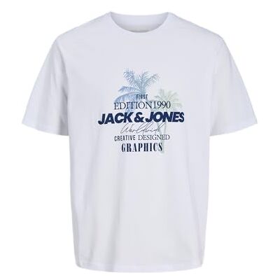JACK & JONES Jjgradient Print Tee Ss Crew Neck, Ljus vit, XS JACK & JONES Jjgradient Print Tee Ss Crew Neck, Ljus vit, XS
