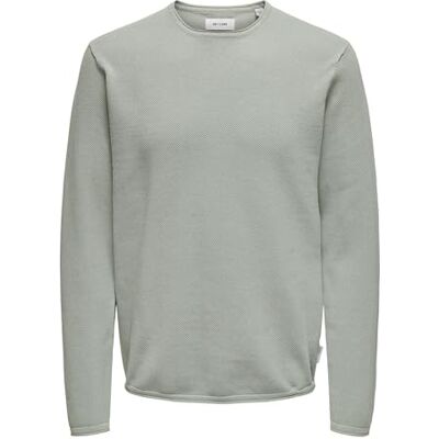 Only & Sons Onsfelix Reg 12 Crew Knit Noos, Isberggrön, XS Only & Sons Onsfelix Reg 12 Crew Knit Noos, Isberggrön, XS