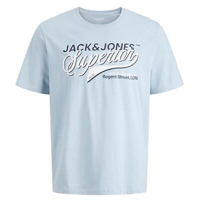 JACK & JONES Jjelogo Tee Ss O-Neck 2 Col Ss26 Sn, Himmelsk blå, XXL JACK & JONES Jjelogo Tee Ss O-Neck 2 Col Ss26 Sn, Himmelsk blå, XXL