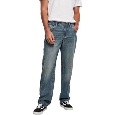 Urban Classics Herr lös passform jeansbyxor, sand destroyed washed, 28/32 Urban Classics Herr lös passform jeansbyxor, sand destroyed washed, 28/32