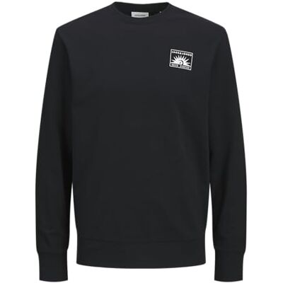 JACK & JONES Jjone Color Summer Sweat Crew Neck, svart, S JACK & JONES Jjone Color Summer Sweat Crew Neck, svart, S