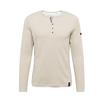 KEY LARGO Sandro Button tröja för män, Dove Grey (1123), 3XL KEY LARGO Sandro Button tröja för män, Dove Grey (1123), 3XL