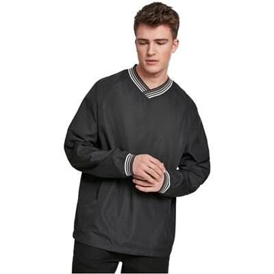 Urban Classics Herr Warm Up Pull Over tröja, Flerfärgad (Blk/Gry 00029), S Urban Classics Herr Warm Up Pull Over tröja, Flerfärgad (Blk/Gry 00029), S