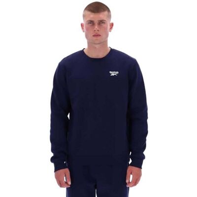 Reebok Kai Small Logo Crew neck sweatshirt för män, Vector Navy, L Reebok Kai Small Logo Crew neck sweatshirt för män, Vector Navy, L