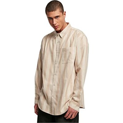 Urban Classics Herrskjorta randig, Unionbeige/mjuk havsgräs, S Urban Classics Herrskjorta randig, Unionbeige/mjuk havsgräs, S