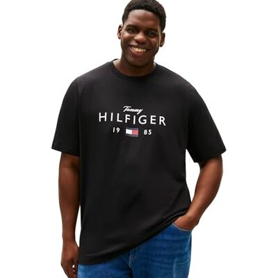 Tommy Hilfiger herr BT-märke kärlek stor Hilfiger TEE-B MW0MW43005 S/S t-shirt, svart, XXL_Plus, svart (svart), XXL Tommy Hilfiger herr BT-märke kärlek stor Hilfiger TEE-B MW0MW43005 S/S t-shirt, svart, XXL_Plus, svart (svart), XXL