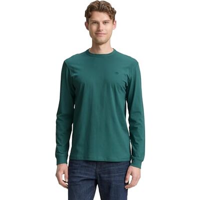 TOM TAILOR Långärmad T-shirt för män, 14171 – Jaspis grön, S TOM TAILOR Långärmad T-shirt för män, 14171 – Jaspis grön, S
