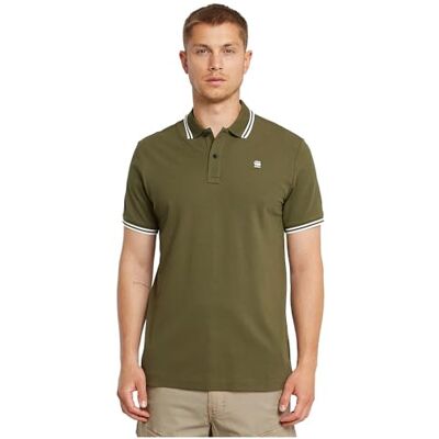 G-STAR RAW Dunda Slim Stripe pikétröja, Grön (Shadow Olive D17127-5864-b230), XS G-STAR RAW Dunda Slim Stripe pikétröja, Grön (Shadow Olive D17127-5864-b230), XS