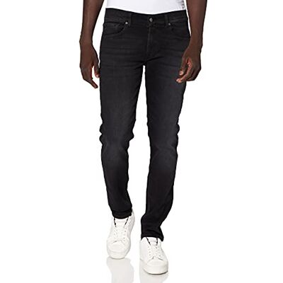 7 For All Mankind Herr Slim Tapered Stretch Tek Moving On Jeans, svart, 40W x 30L 7 For All Mankind Herr Slim Tapered Stretch Tek Moving On Jeans, svart, 40W x 30L