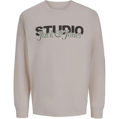 JACK & JONES Jjyuki Tee Ls Crew Neck Bf, Moonbeam, S JACK & JONES Jjyuki Tee Ls Crew Neck Bf, Moonbeam, S