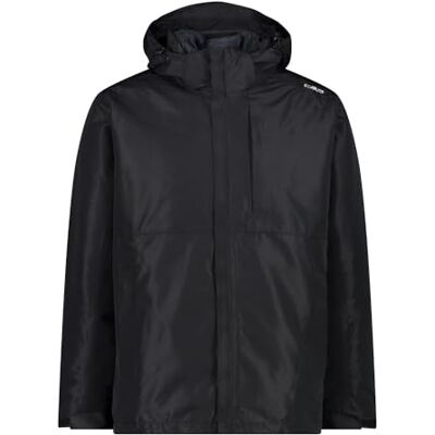 CMP , JACKET ZIP HOOD DETACHABLE INN.JACKET, 33Z1577D, basic svart, 48, man CMP , JACKET ZIP HOOD DETACHABLE INN.JACKET, 33Z1577D, basic svart, 48, man