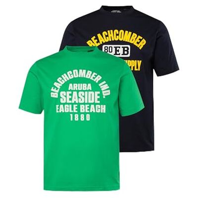 JP 1880 , män, stora storlekar, t-shirt, brösttryck, 1/2, DP, Ormbunke grön, XXL JP 1880 , män, stora storlekar, t-shirt, brösttryck, 1/2, DP, Ormbunke grön, XXL