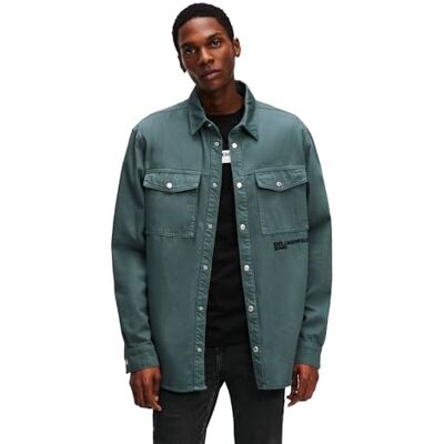 KARL LAGERFELD JEANS , Herr, Denim Overshirt, Relaxed Fit, Grå, S KARL LAGERFELD JEANS , Herr, Denim Overshirt, Relaxed Fit, Grå, S