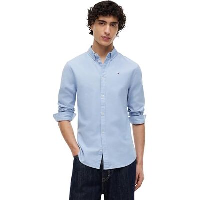 Tommy Jeans herr Tjm Slim Stretch Oxford Shirt Dm0dm09594 L/S skjorta, Parfymblå, XXL Tommy Jeans herr Tjm Slim Stretch Oxford Shirt Dm0dm09594 L/S skjorta, Parfymblå, XXL