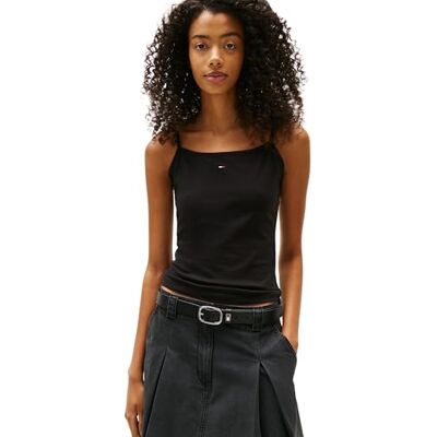 Tommy Jeans TJW Essential Strap TOP EXT DW0DW20675 andra t-shirts, svart (svart), L, svart (svart), L Tommy Jeans TJW Essential Strap TOP EXT DW0DW20675 andra t-shirts, svart (svart), L, svart (svart), L