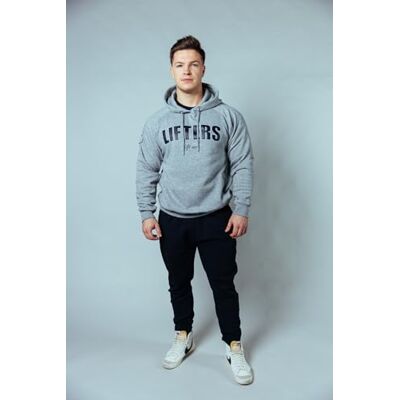 Lifters Wear Unisex huvtröja grå melange XS Lifters Wear Unisex huvtröja grå melange XS