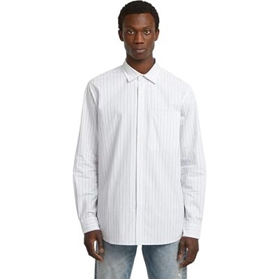 G-STAR One Pkt Regular Shirt ls, Flerfärgad (Ash Blue oregelbunden remsa D28117-e296-h622), L G-STAR One Pkt Regular Shirt ls, Flerfärgad (Ash Blue oregelbunden remsa D28117-e296-h622), L