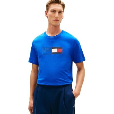 Tommy Hilfiger herr varumärke kärlek textruta t-shirt MW0MW42366 S/S t-shirt, blå, L Tommy Hilfiger herr varumärke kärlek textruta t-shirt MW0MW42366 S/S t-shirt, blå, L