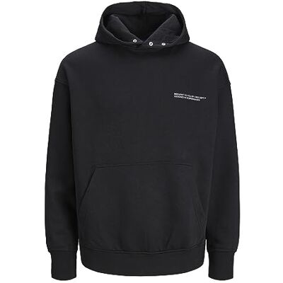 JACK & JONES Bestseller A/S Jorvesterbro Back Sweat Hood Sn huvtröja för män, svart, S JACK & JONES Bestseller A/S Jorvesterbro Back Sweat Hood Sn huvtröja för män, svart, S