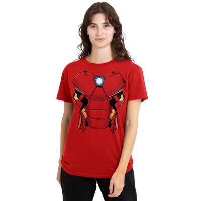 Iron Man kostym dam t-shirt, röd, X-Large, Röd, XL Iron Man kostym dam t-shirt, röd, X-Large, Röd, XL
