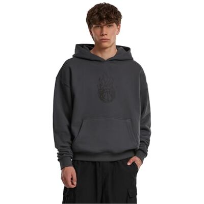Tee Upscale herr huvtröja Teamdream Ultraheavy oversize hoodie, herr huvtröja med fronttryck, överdimensionerad passform, Mörkgrå, S Tee Upscale herr huvtröja Teamdream Ultraheavy oversize hoodie, herr huvtröja med fronttryck, överdimensionerad passform, Mörkgrå, S