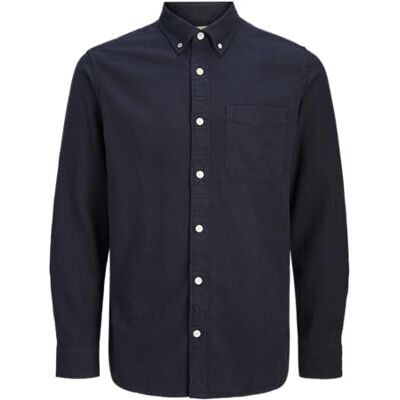 JACK & JONES Jprblubrook Twill Solid L/S Shirt Jnr, mörk marinblå, 140 JACK & JONES Jprblubrook Twill Solid L/S Shirt Jnr, mörk marinblå, 140