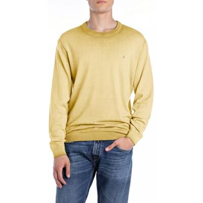 Replay herr regular fit bomullströja, 645 Tuscany Gul, XXL Replay herr regular fit bomullströja, 645 Tuscany Gul, XXL