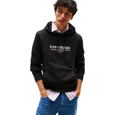 Tommy Hilfiger herrtröja huvtröja, svart (svart), S Tommy Hilfiger herrtröja huvtröja, svart (svart), S