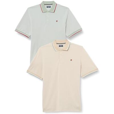 JACK & JONES Jprbluwin Polo Ss 2Pk Mp, Beige, L JACK & JONES Jprbluwin Polo Ss 2Pk Mp, Beige, L