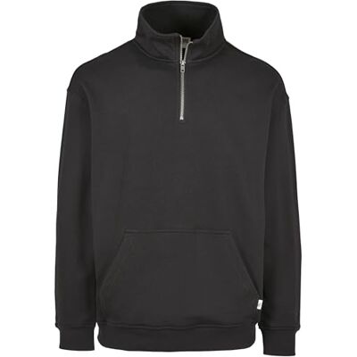 Urban Classics Sweatshirt för män, ekologisk bomull, basic troyer med dragkedja och ståkrage, tröja för män i storlekarna S – 5XL, svart, 5XL Urban Classics Sweatshirt för män, ekologisk bomull, basic troyer med dragkedja och ståkrage, tröja för män i storlekarna S – 5XL, svart, 5XL