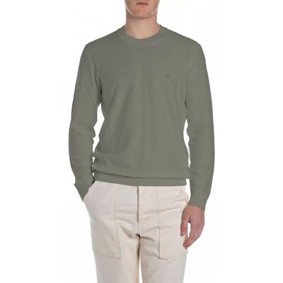 Replay herr regular fit tröja med rund hals av bomull, 835 Soft Military, S Replay herr regular fit tröja med rund hals av bomull, 835 Soft Military, S