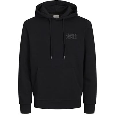 JACK & JONES Huvtröja för män logotyp huvtröja, Svart 5, L JACK & JONES Huvtröja för män logotyp huvtröja, Svart 5, L